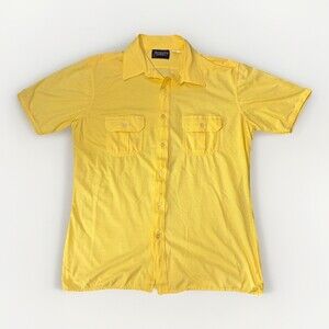 True Vintage 70s Strawbridge And Clothier Yellow Short Sleeve Button Down Shirt